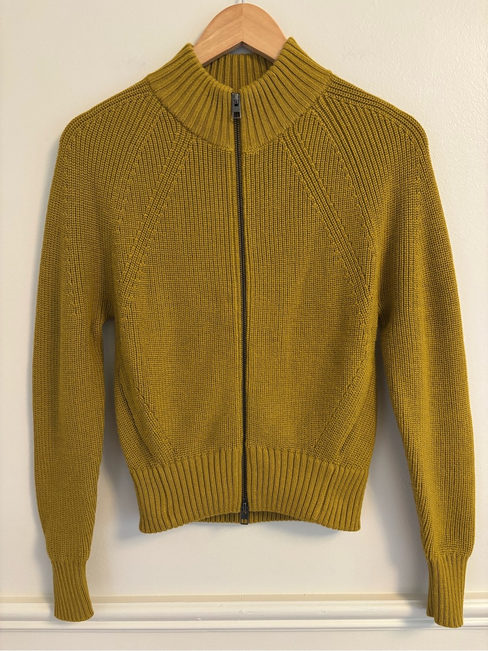 Athleta Zip-Up Knit Cardigan - Mustard